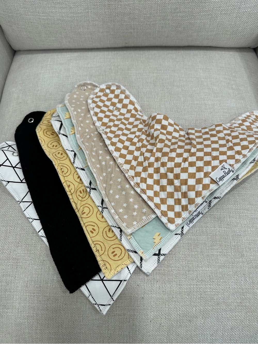 Copper Pearl bundle of 7 bandana bibs